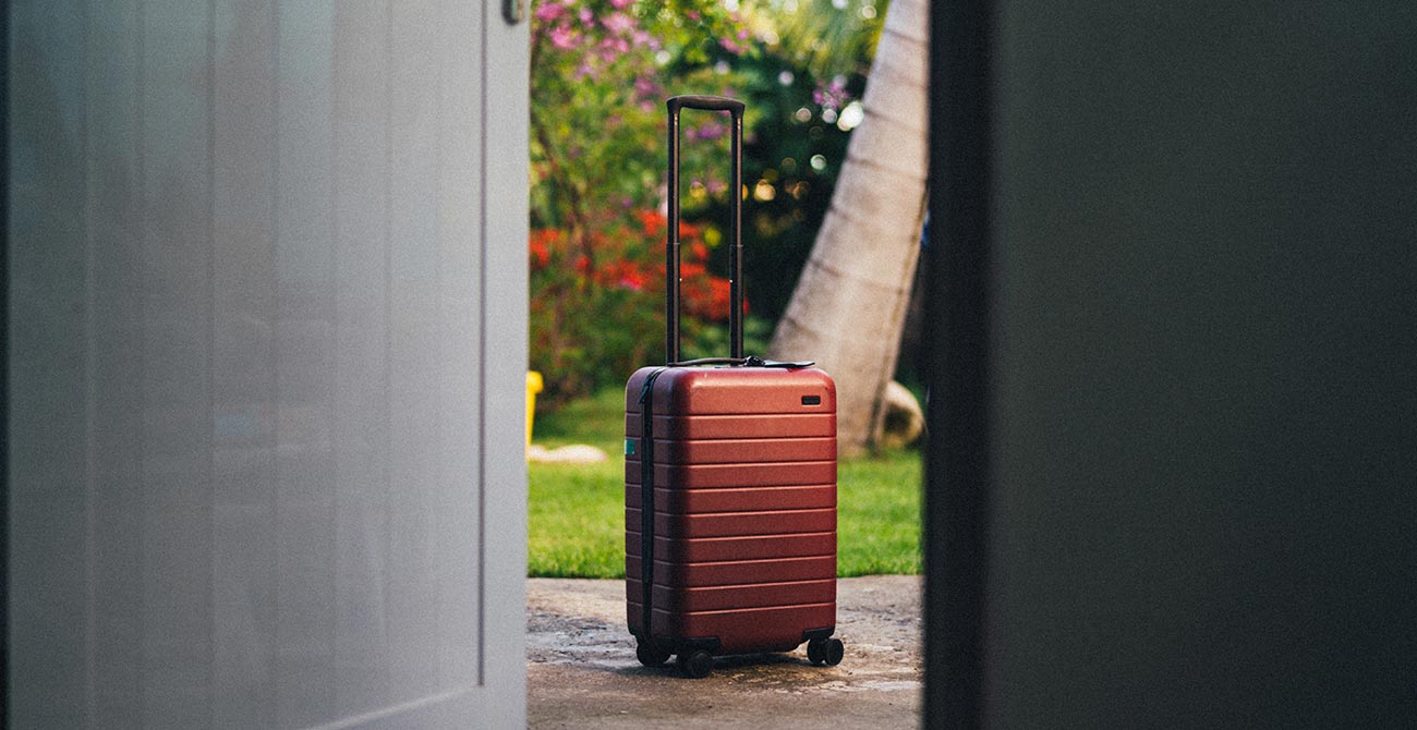 Red travel suitcase